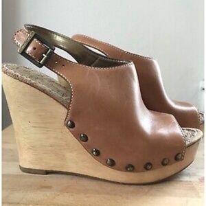 Wooden wedge clogs